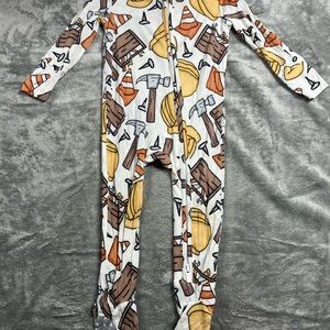 Posh Peanut White and Orange Footies One Piece